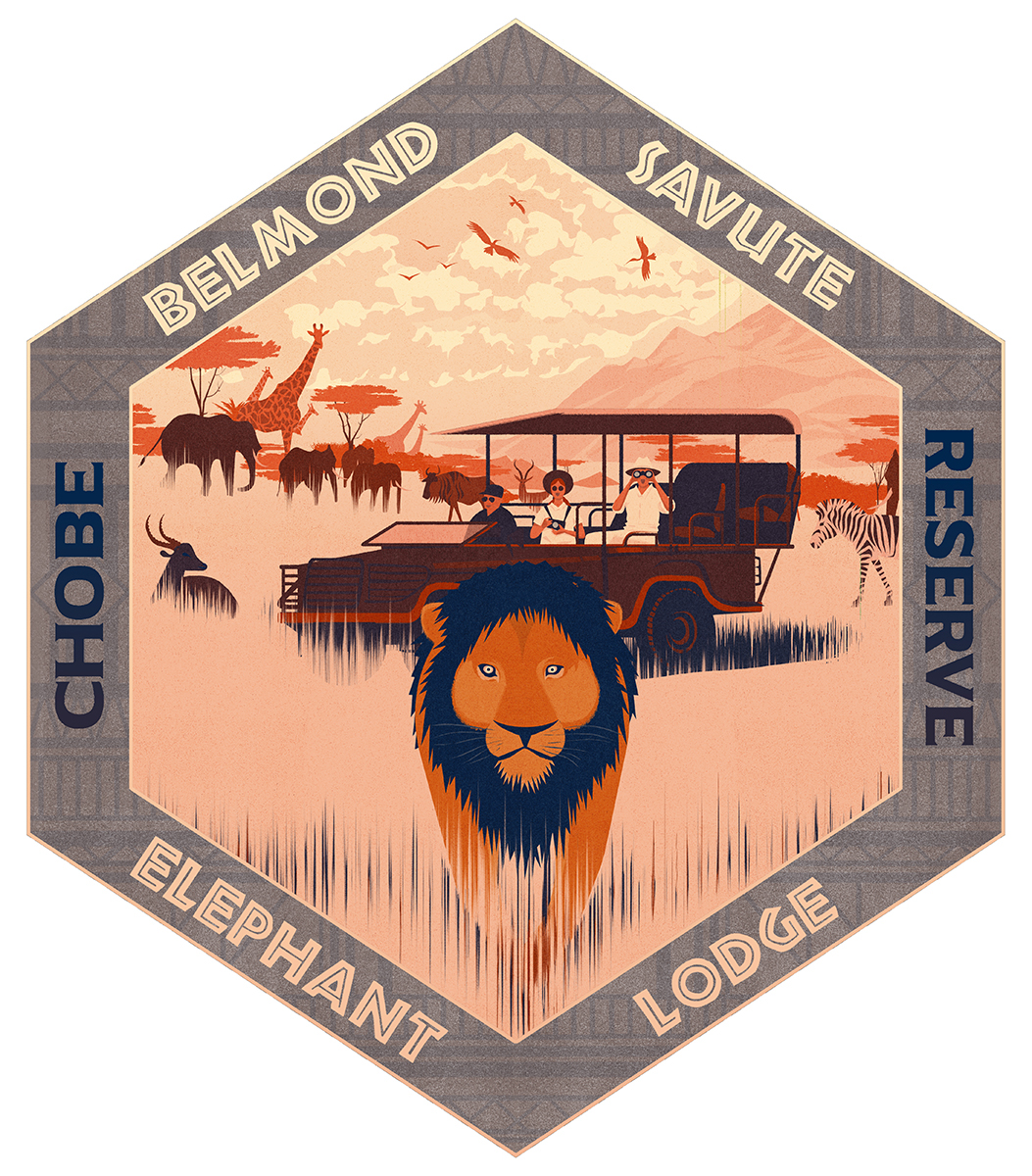 Belmond Savute Elephant Lodge illustrated sticker (Botswana)