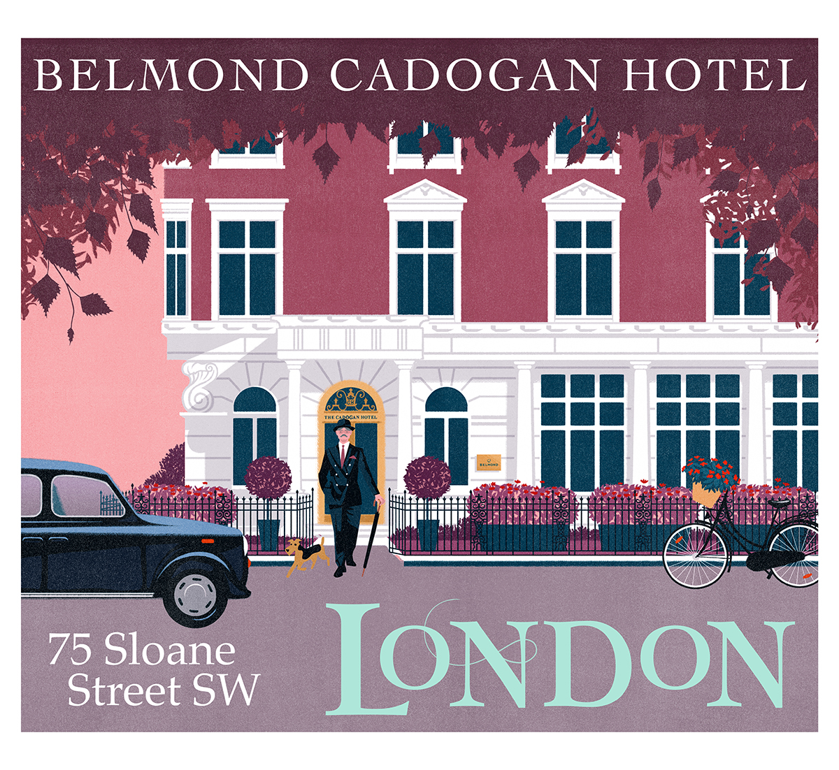  Belmond Cadogan Hotel illustrated sticker (United Kingdom)