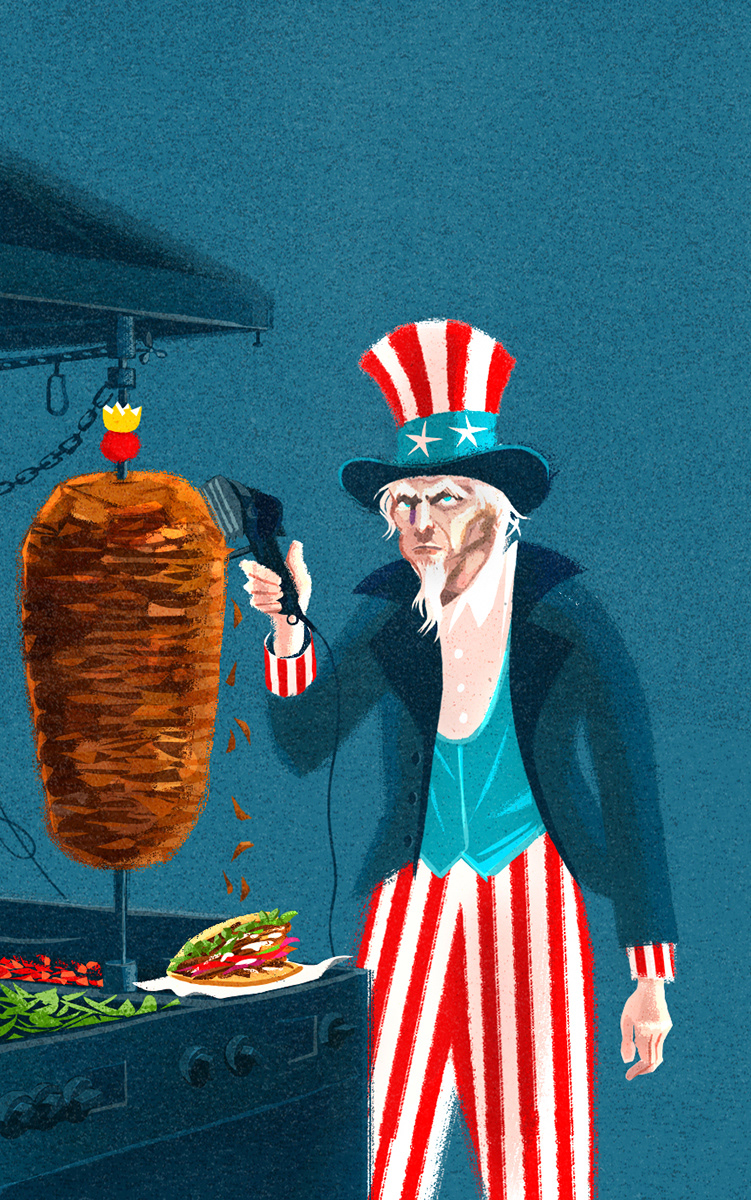 "Uncle Kebab" label illustration, Hazy ipa, 7,2%