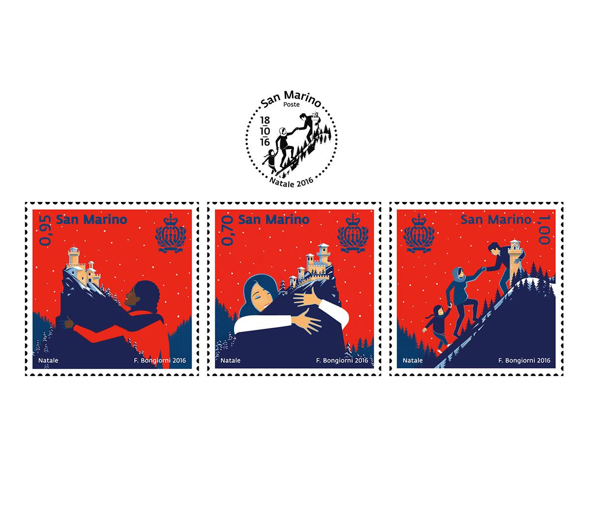 San Marino Stamps, Christmas Series "Hospitality", 2016