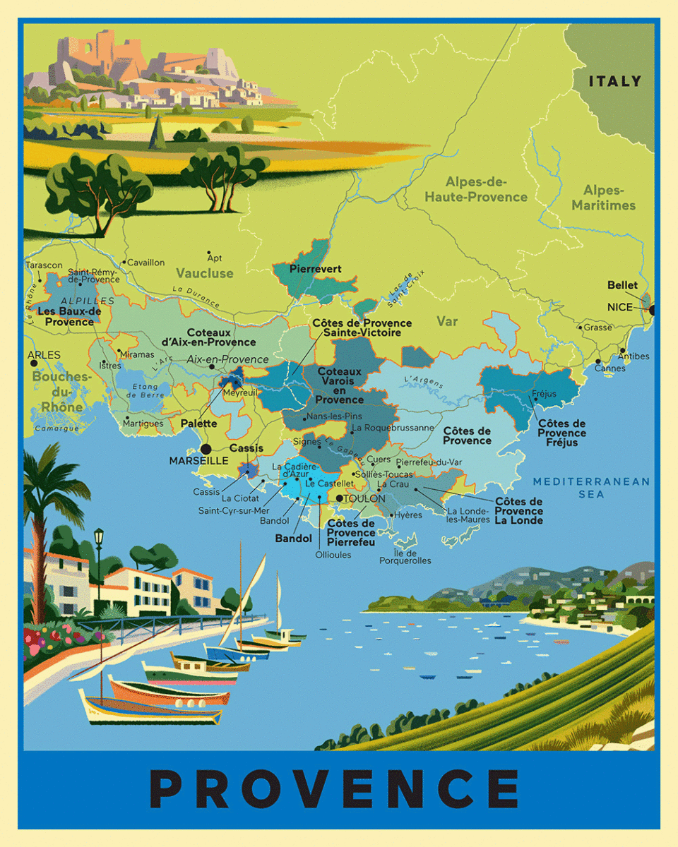 Illustration of Provence Territory and map
